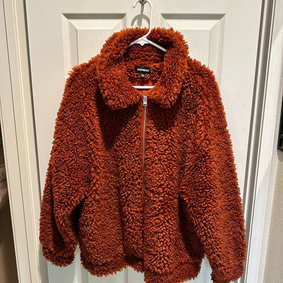Express Zip up Teddy Coat - Picture 1 of 5